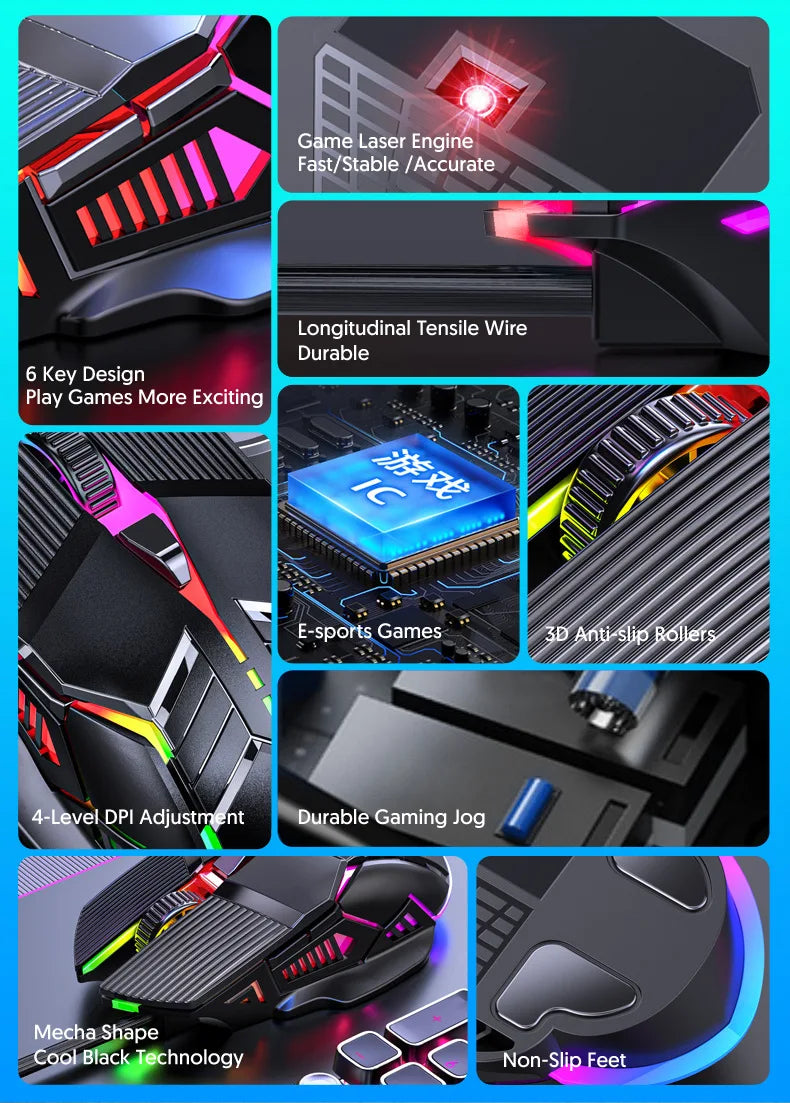 Gaming Mouse Wi-Fi Bluetooth RGB