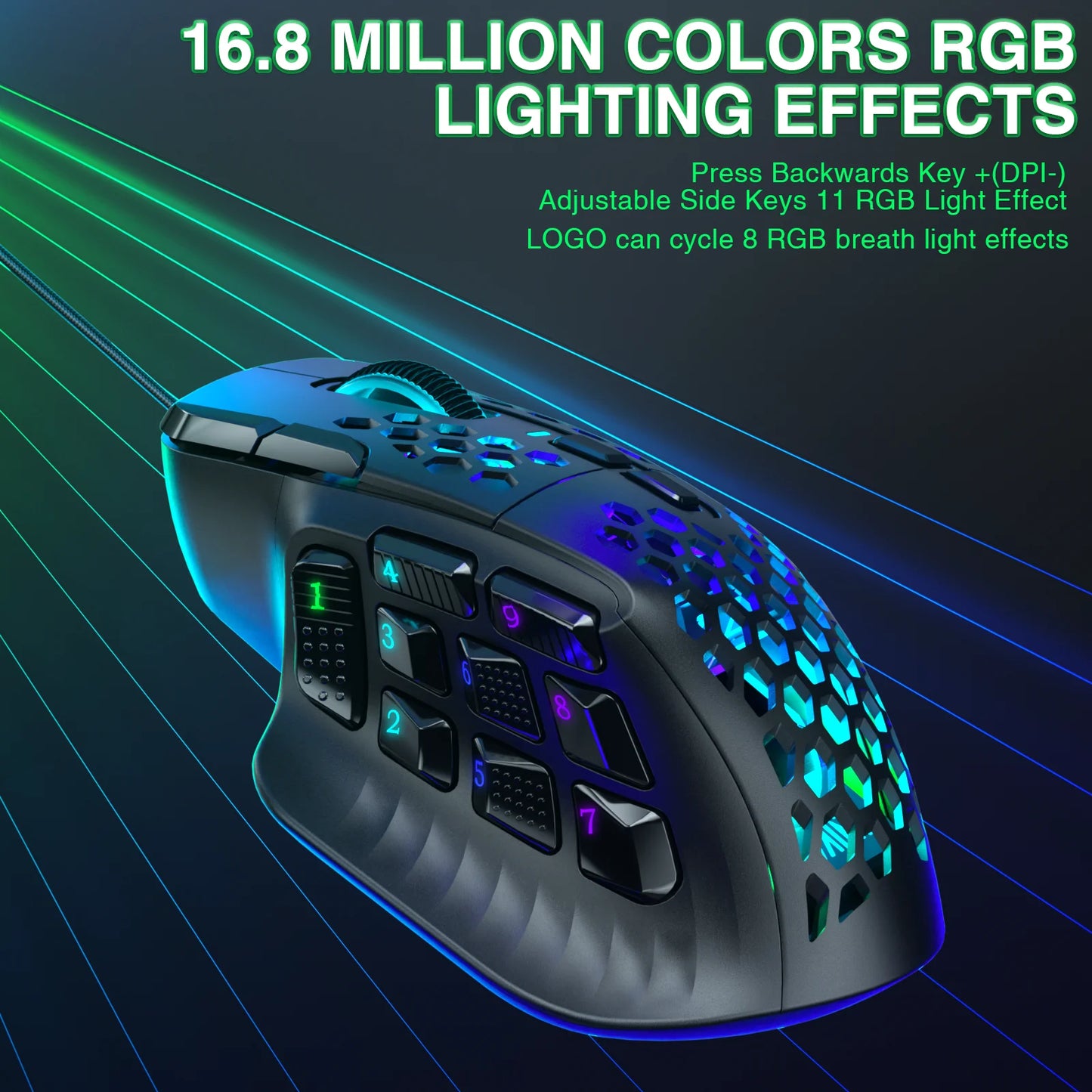 Gaming mouse programmable buttons RGB