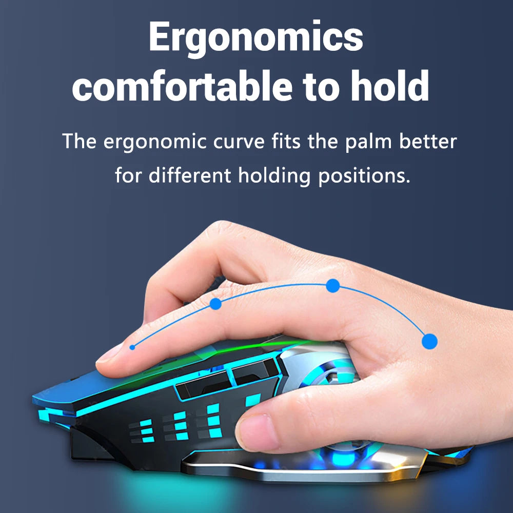 Gaming Mouse Wi-Fi Bluetooth RGB