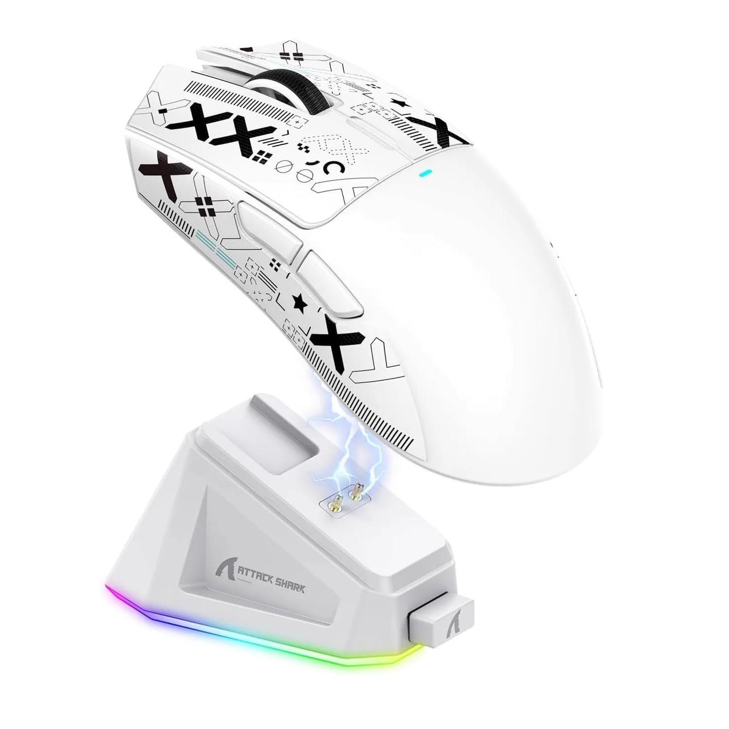 Gaming mouse with RGB charging port