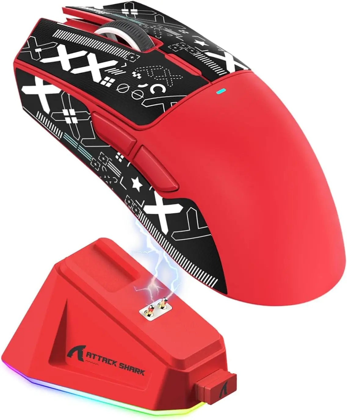Gaming mouse with RGB charging port