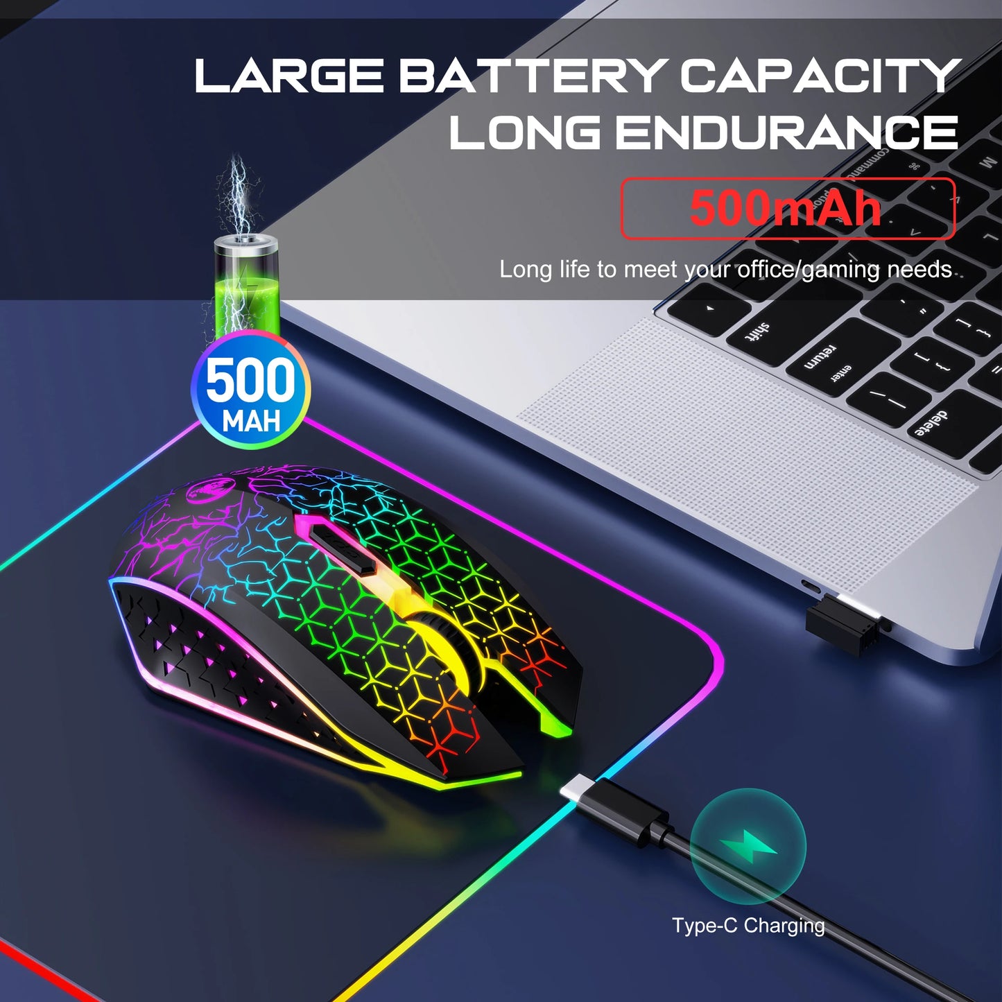 Gaming Mouse Wi-Fi Bluetooth RGB