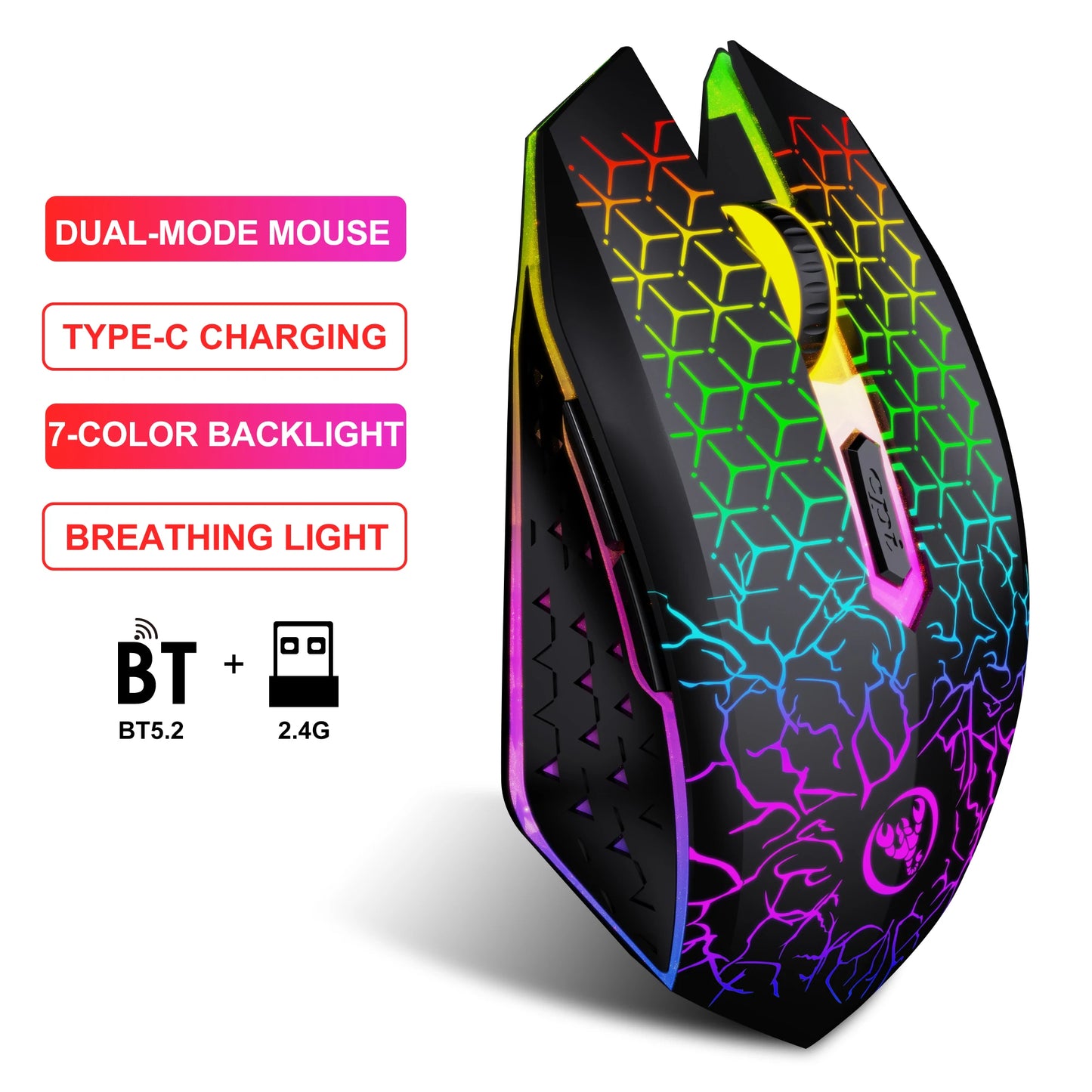 Gaming Mouse Wi-Fi Bluetooth RGB
