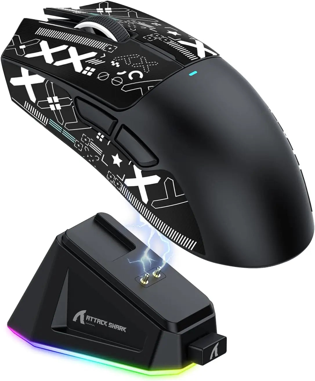 Gaming mouse with RGB charging port