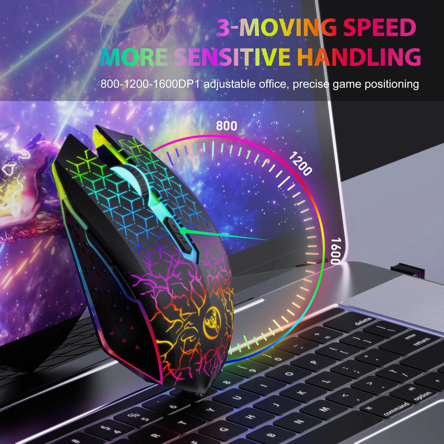 Gaming Mouse Wi-Fi Bluetooth RGB