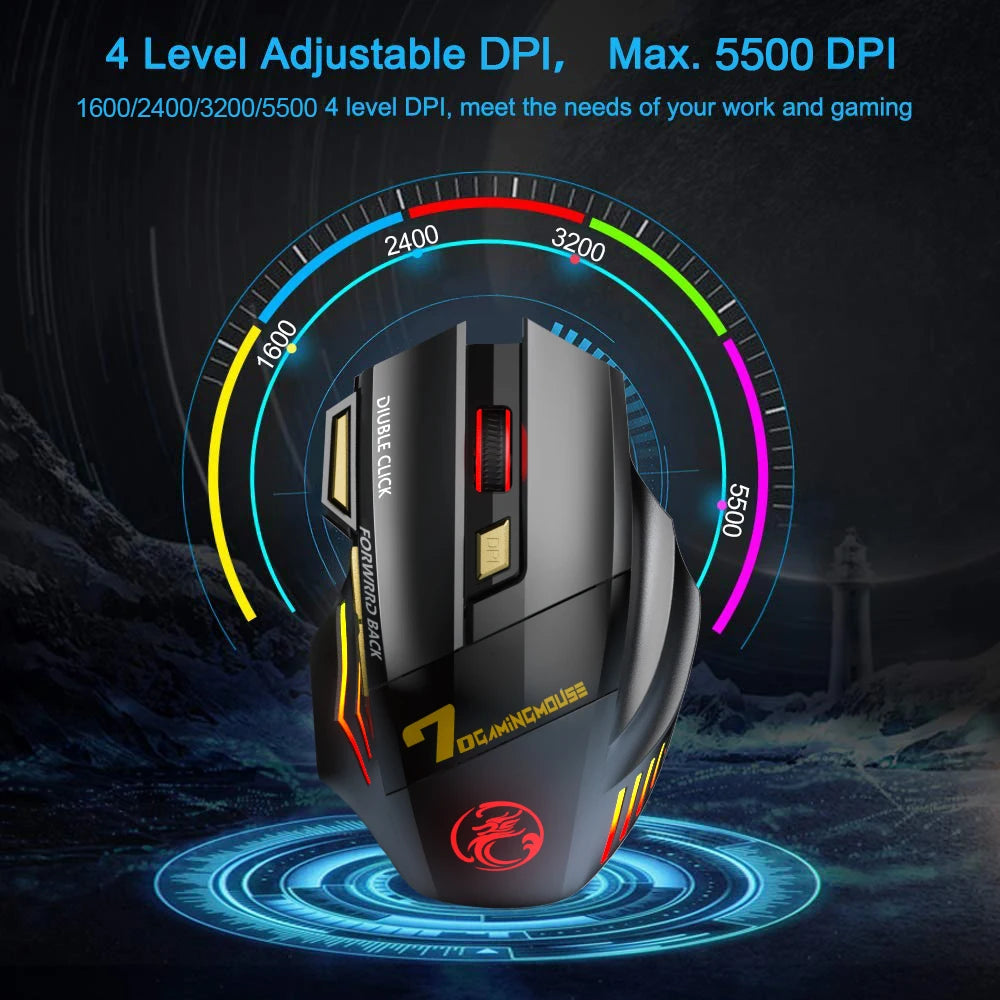 Gaming Mouse Wi-fi Bluetooth RGB