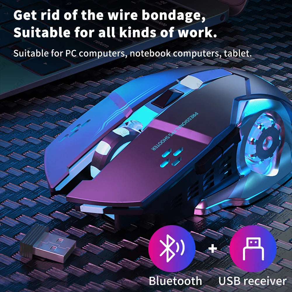 Gaming Mouse Wi-Fi Bluetooth RGB