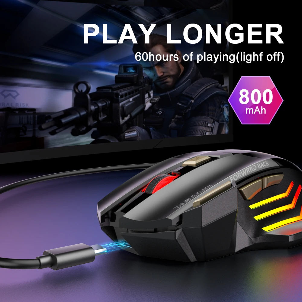 Gaming Mouse Wi-fi Bluetooth RGB