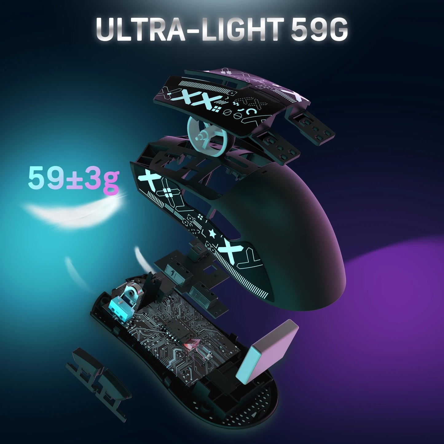 Gaming mouse with RGB charging port