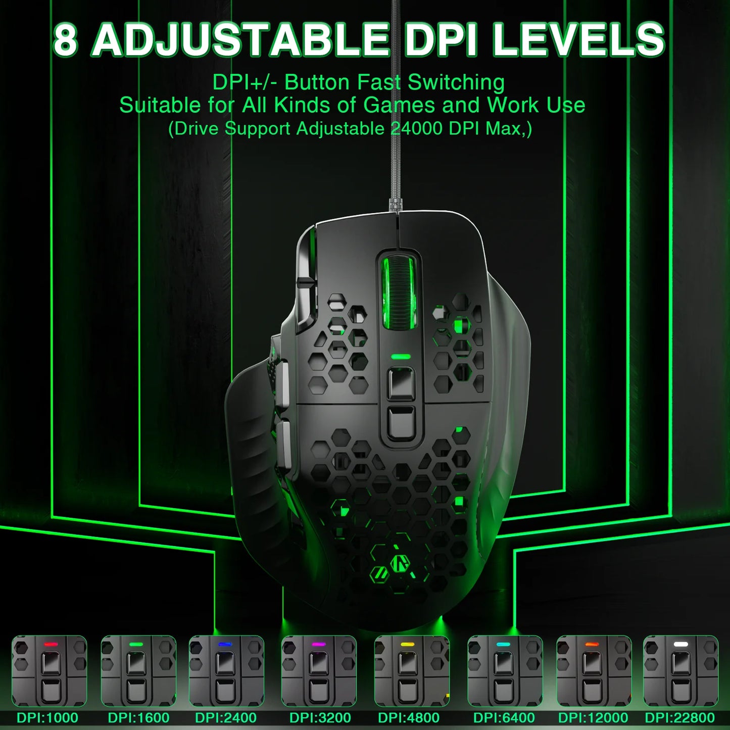 Gaming mouse programmable buttons RGB