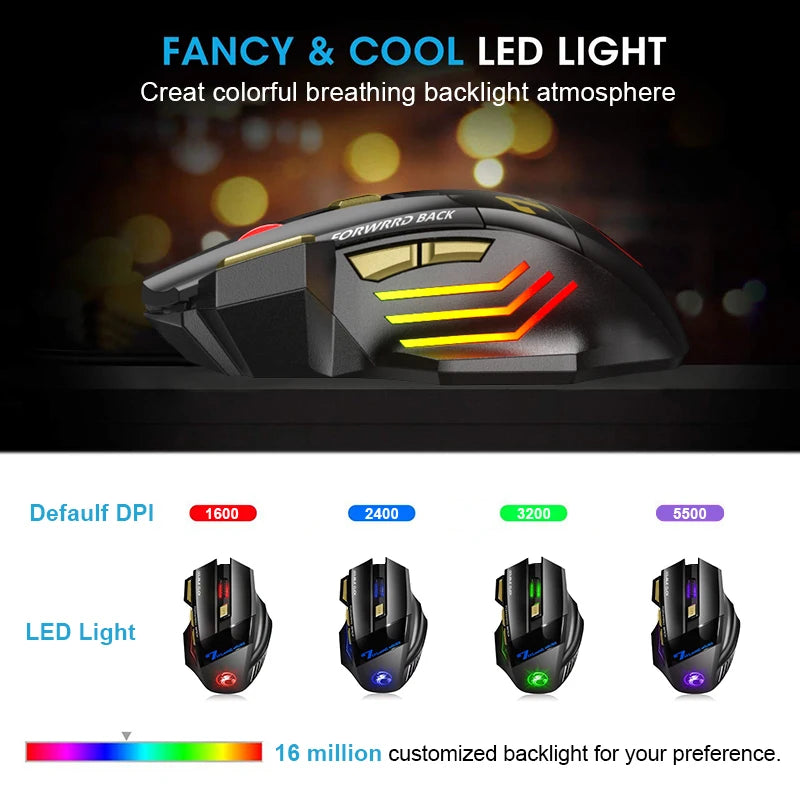 Gaming Mouse Wi-fi Bluetooth RGB