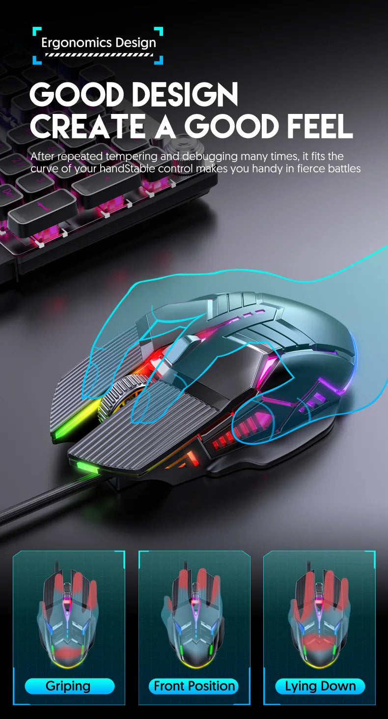 Gaming Mouse Wi-Fi Bluetooth RGB