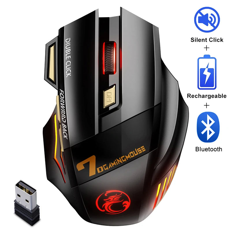 Gaming Mouse Wi-fi Bluetooth RGB