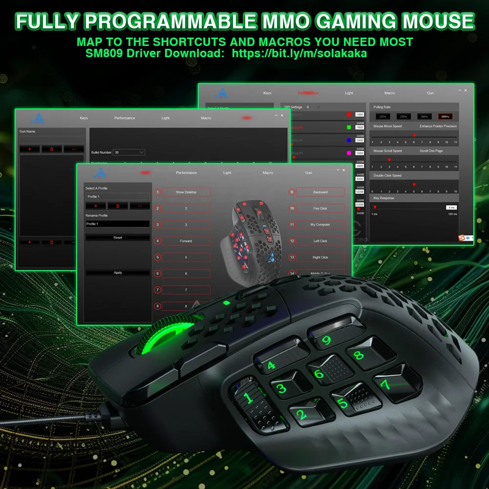 Gaming mouse programmable buttons RGB