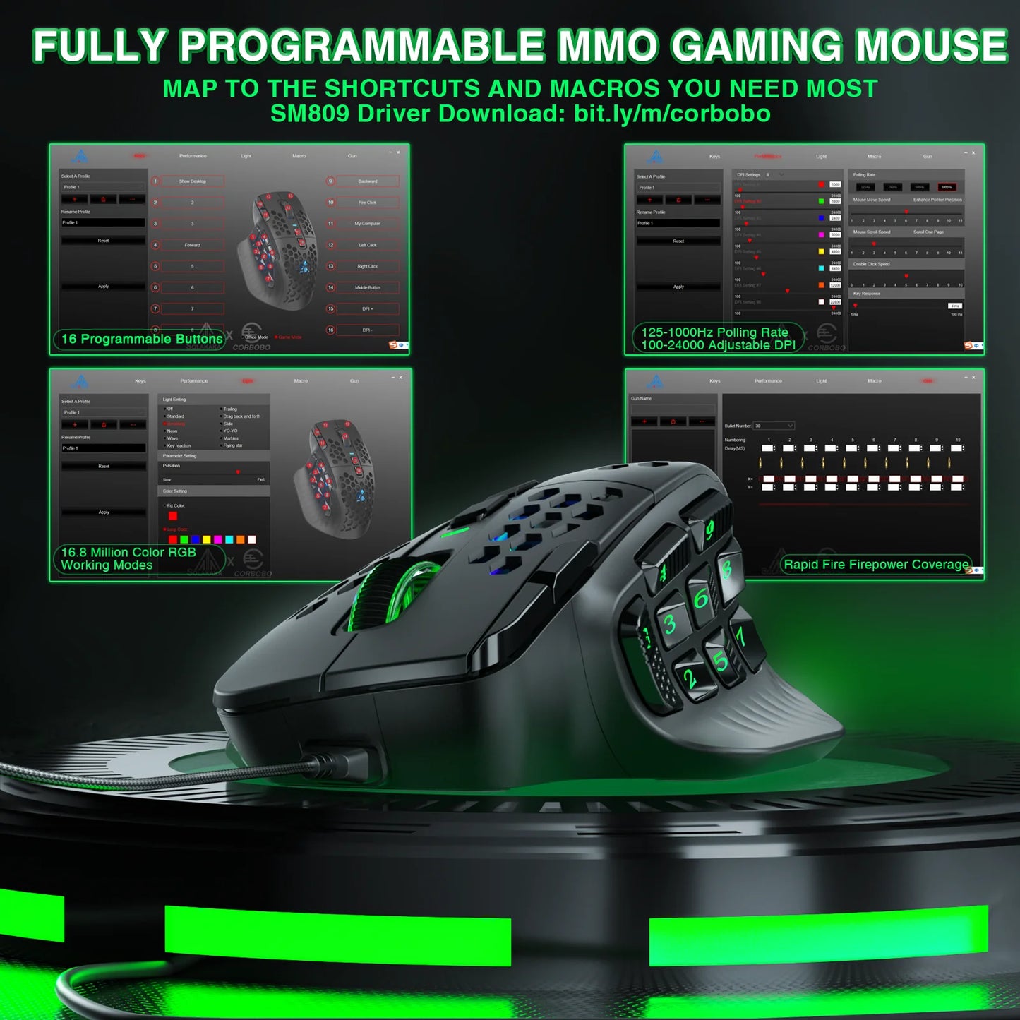 Gaming mouse programmable buttons RGB