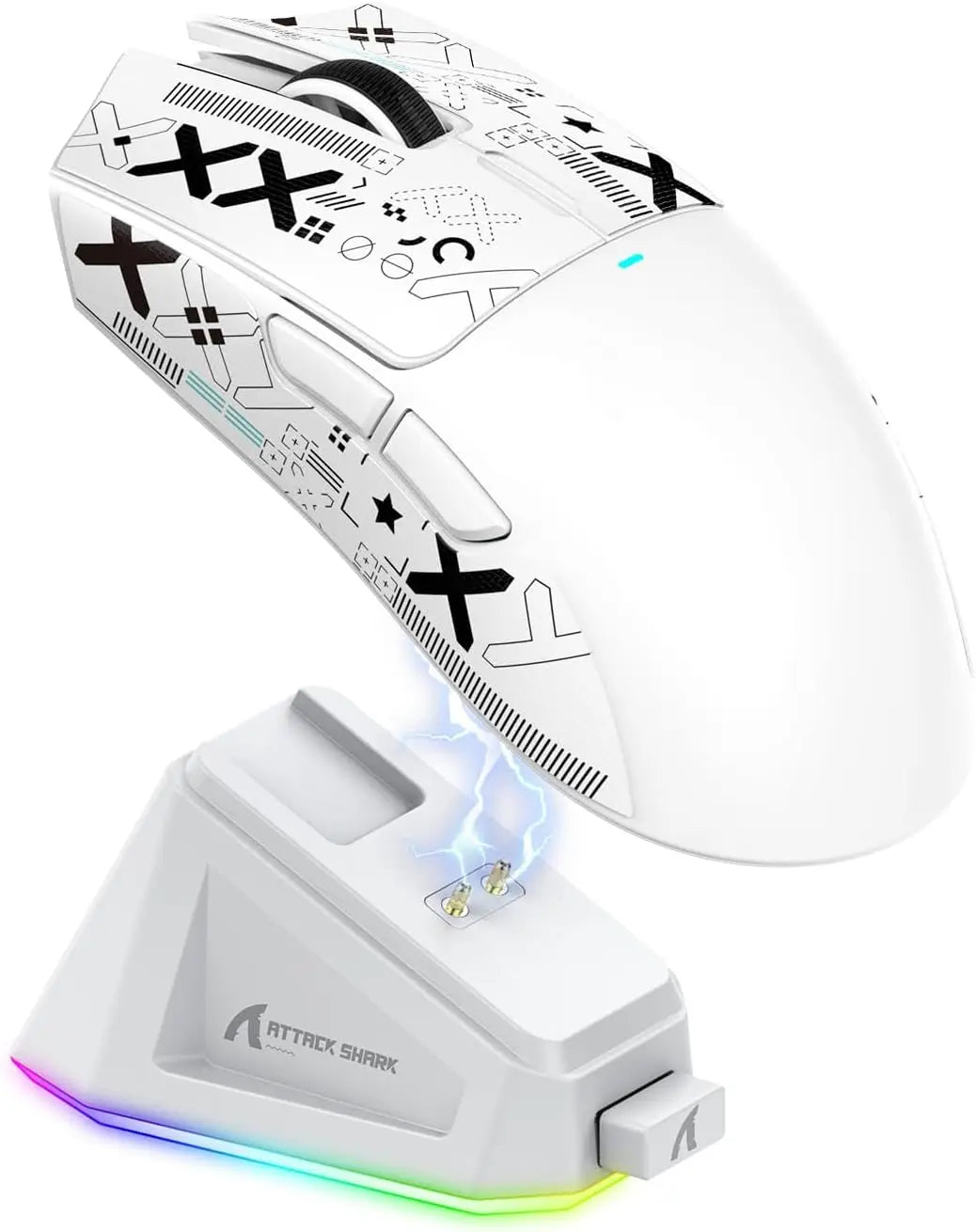 Gaming mouse with RGB charging port